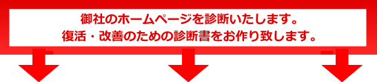 御社のホームページを診断いたします。復活・改善のための診断書を作成いたします。