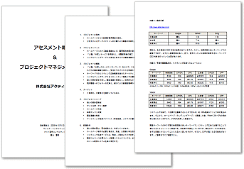 アセスメント報告書＆プロジェクトマネジメント計画書